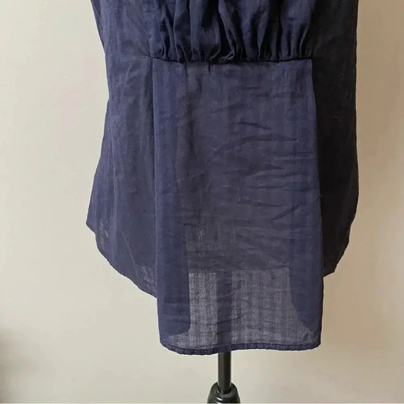 Marc by Marc Jacobs Navy Striped Cotton Square Neck Top Size Medium - Picture 5 of 12